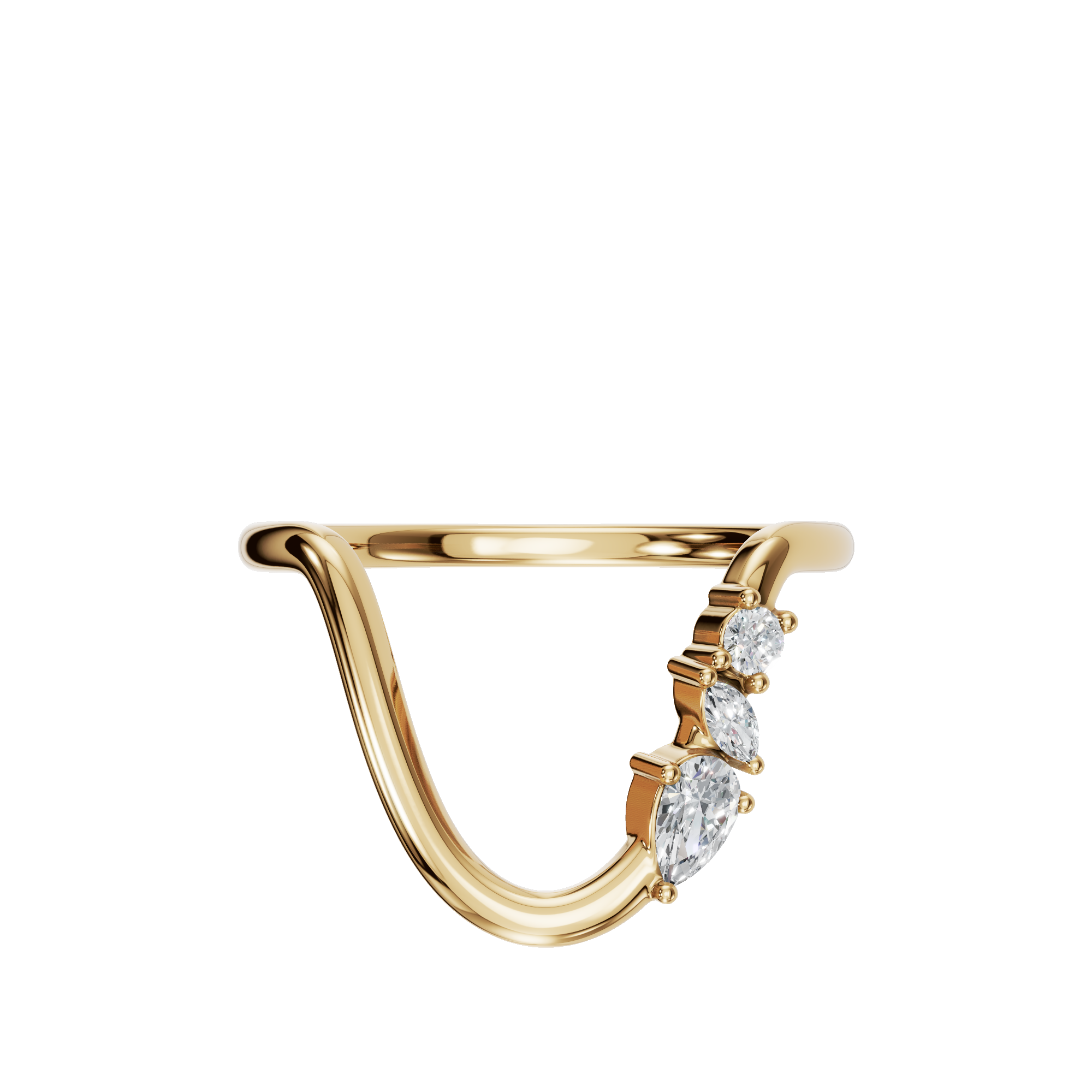 PEAR MARQUISE ROUND CURVE WEDDING BAND