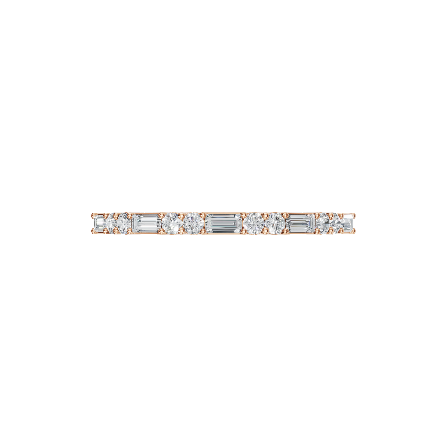 BAGUETTE ROUND WEDDING BAND - M&D Signature Jewels