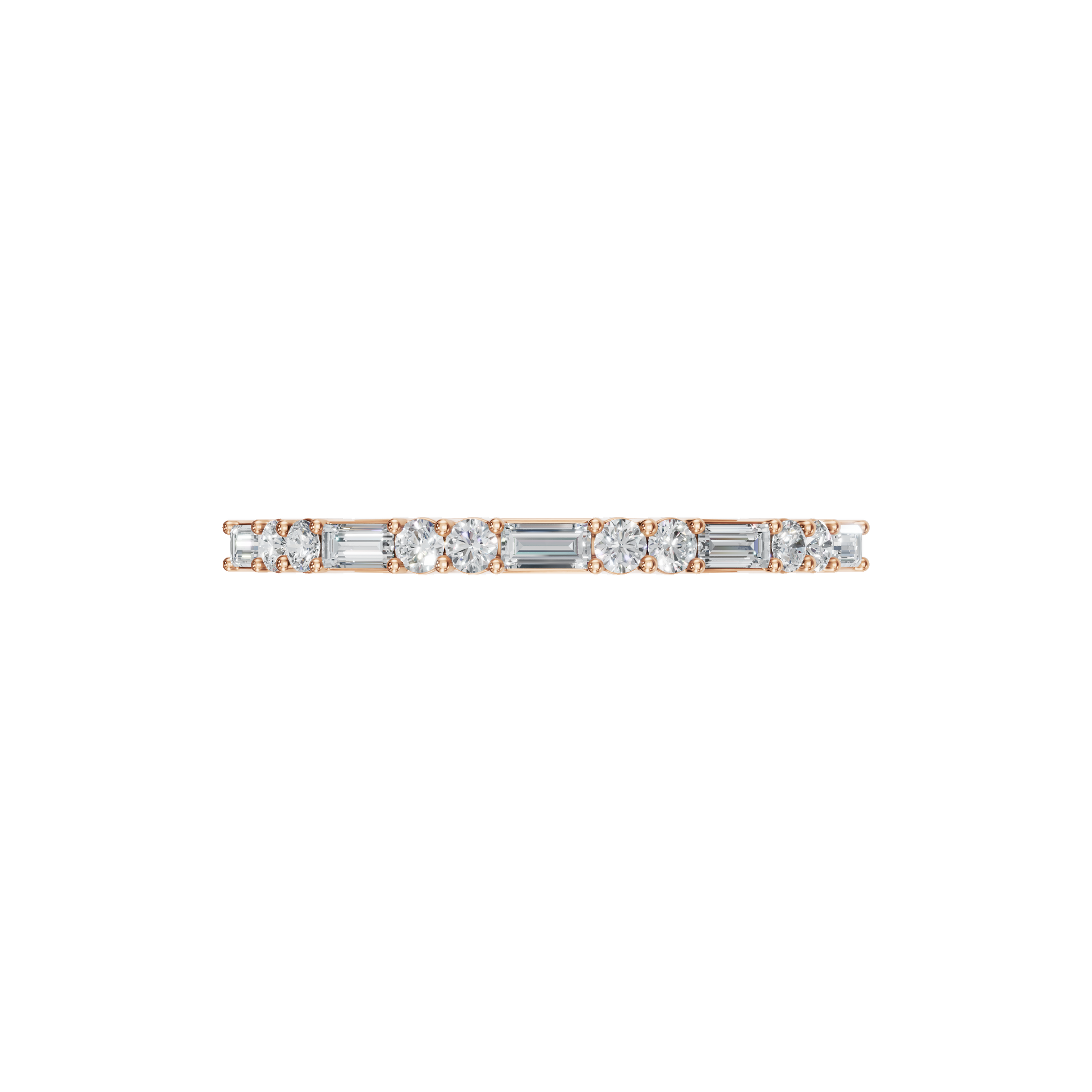 BAGUETTE ROUND WEDDING BAND - M&D Signature Jewels