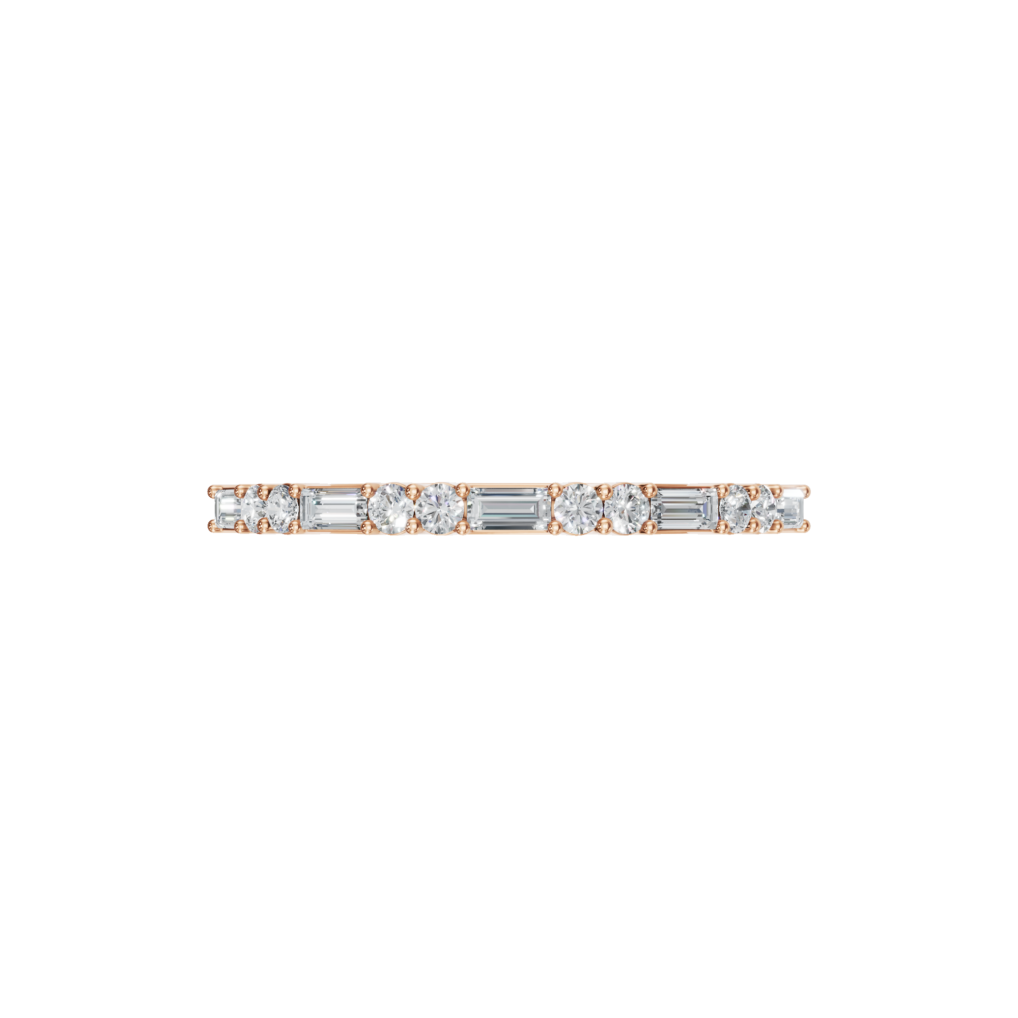 BAGUETTE ROUND WEDDING BAND