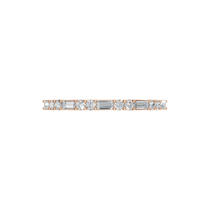 BAGUETTE ROUND WEDDING BAND - M&D Signature Jewels
