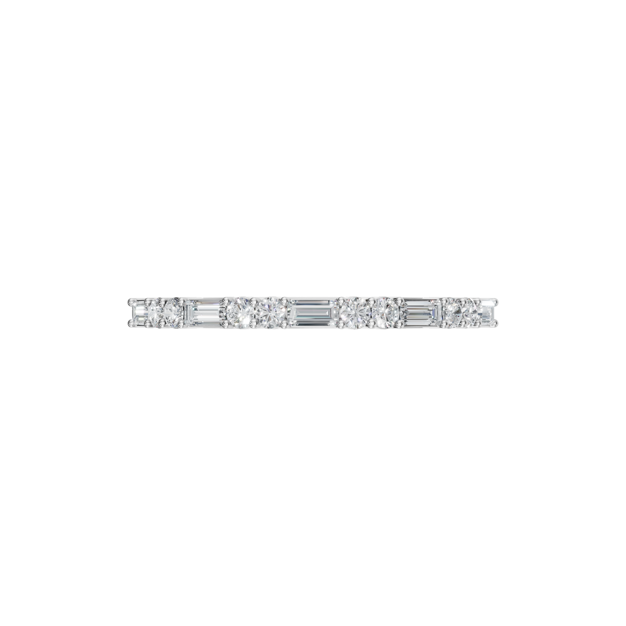BAGUETTE ROUND WEDDING BAND