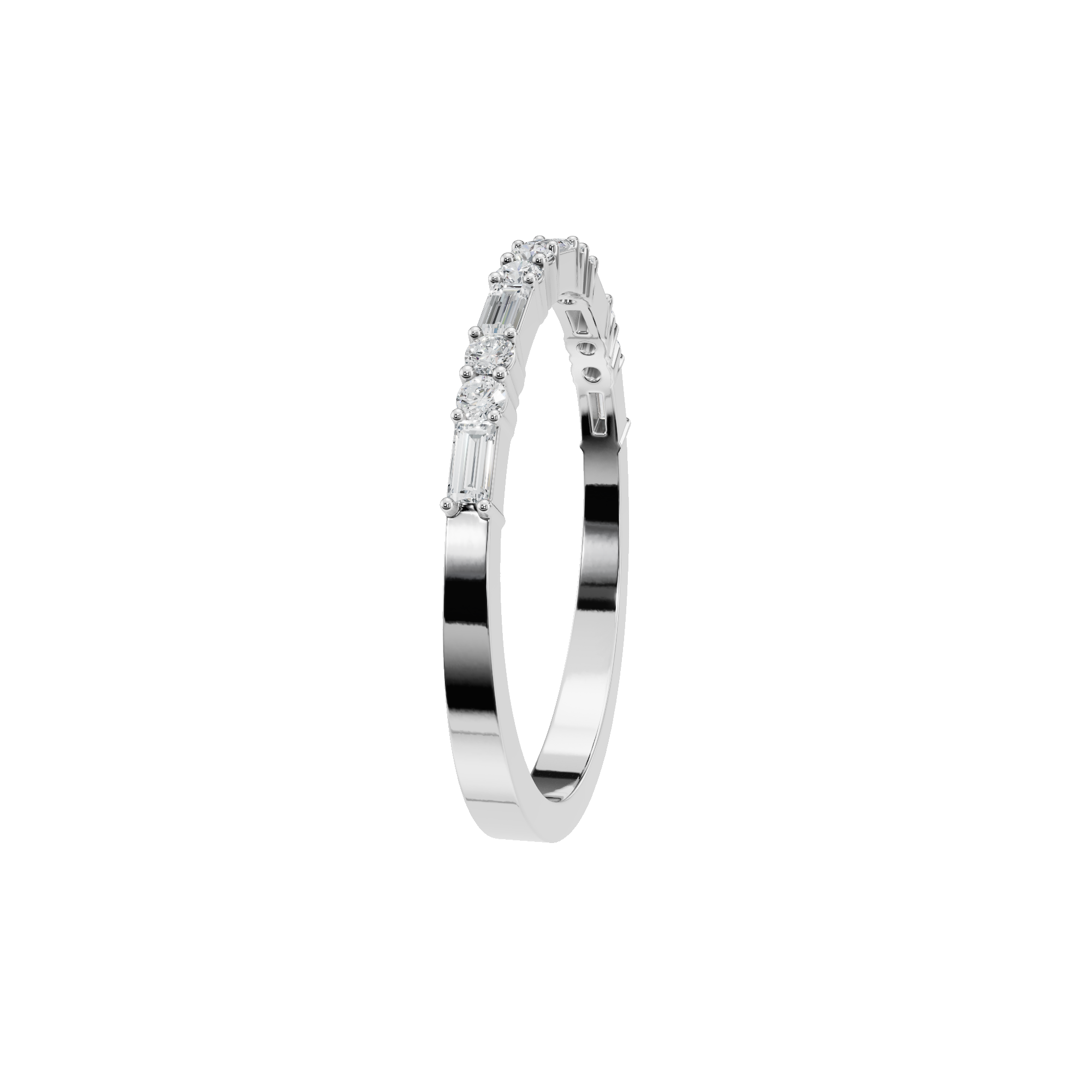 BAGUETTE ROUND WEDDING BAND