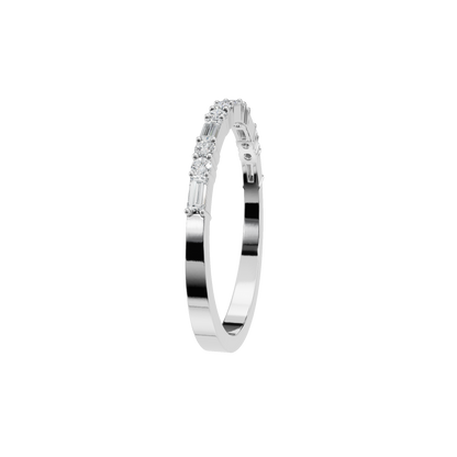 BAGUETTE ROUND WEDDING BAND - M&D Signature Jewels