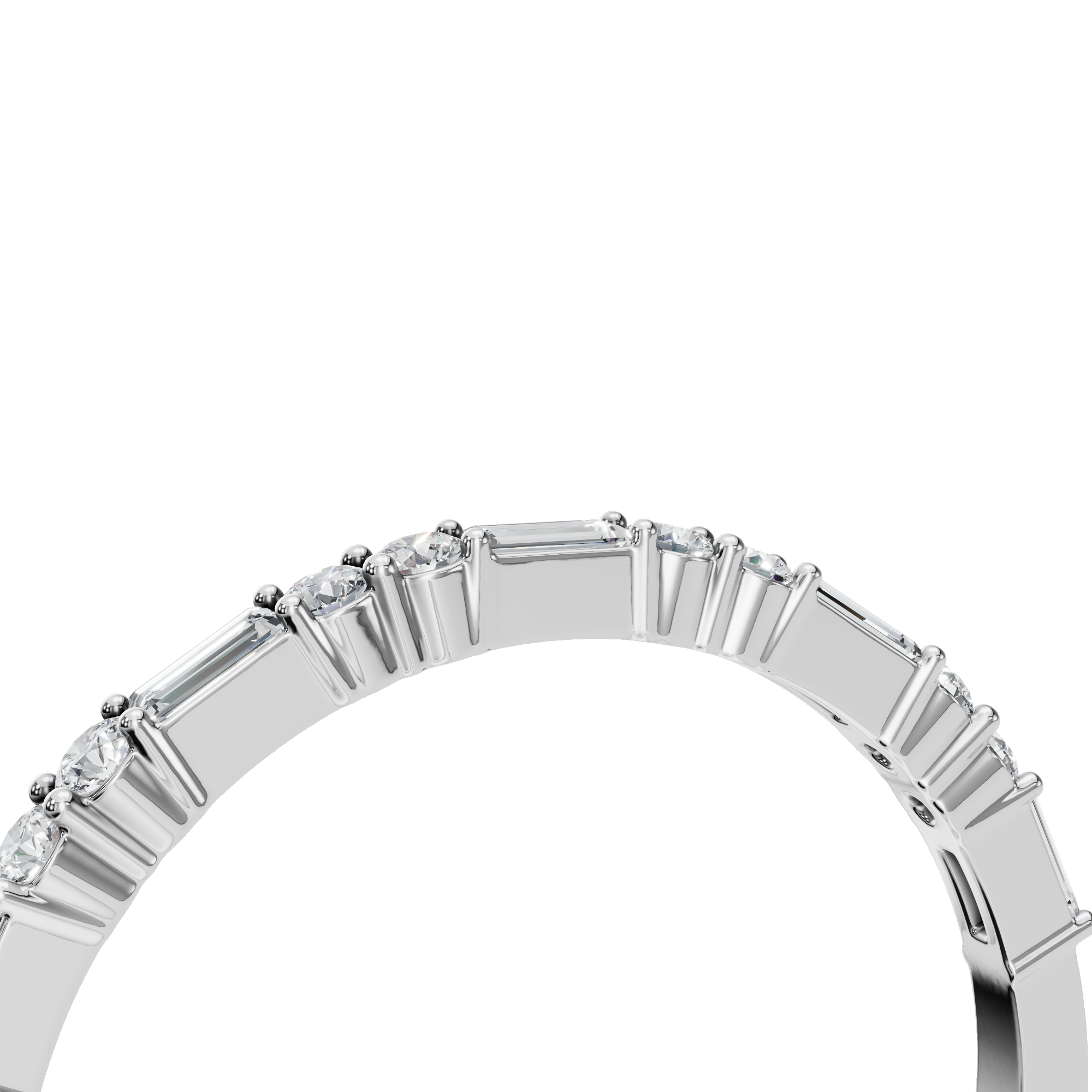 BAGUETTE ROUND WEDDING BAND