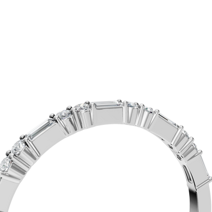 BAGUETTE ROUND WEDDING BAND - M&D Signature Jewels