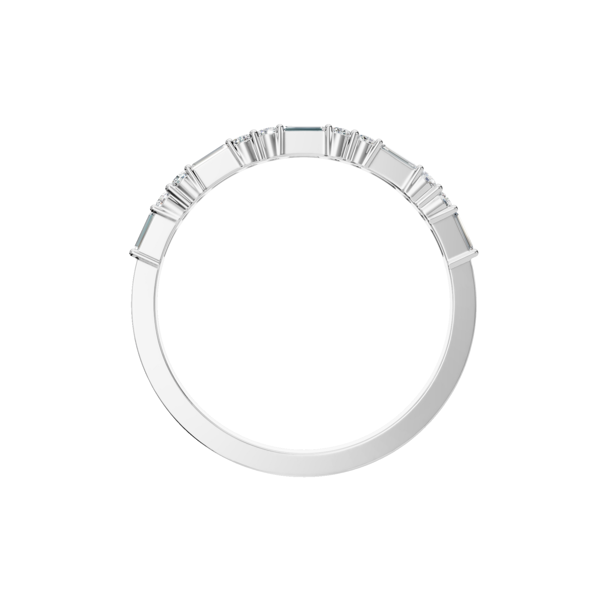 BAGUETTE ROUND WEDDING BAND - M&D Signature Jewels