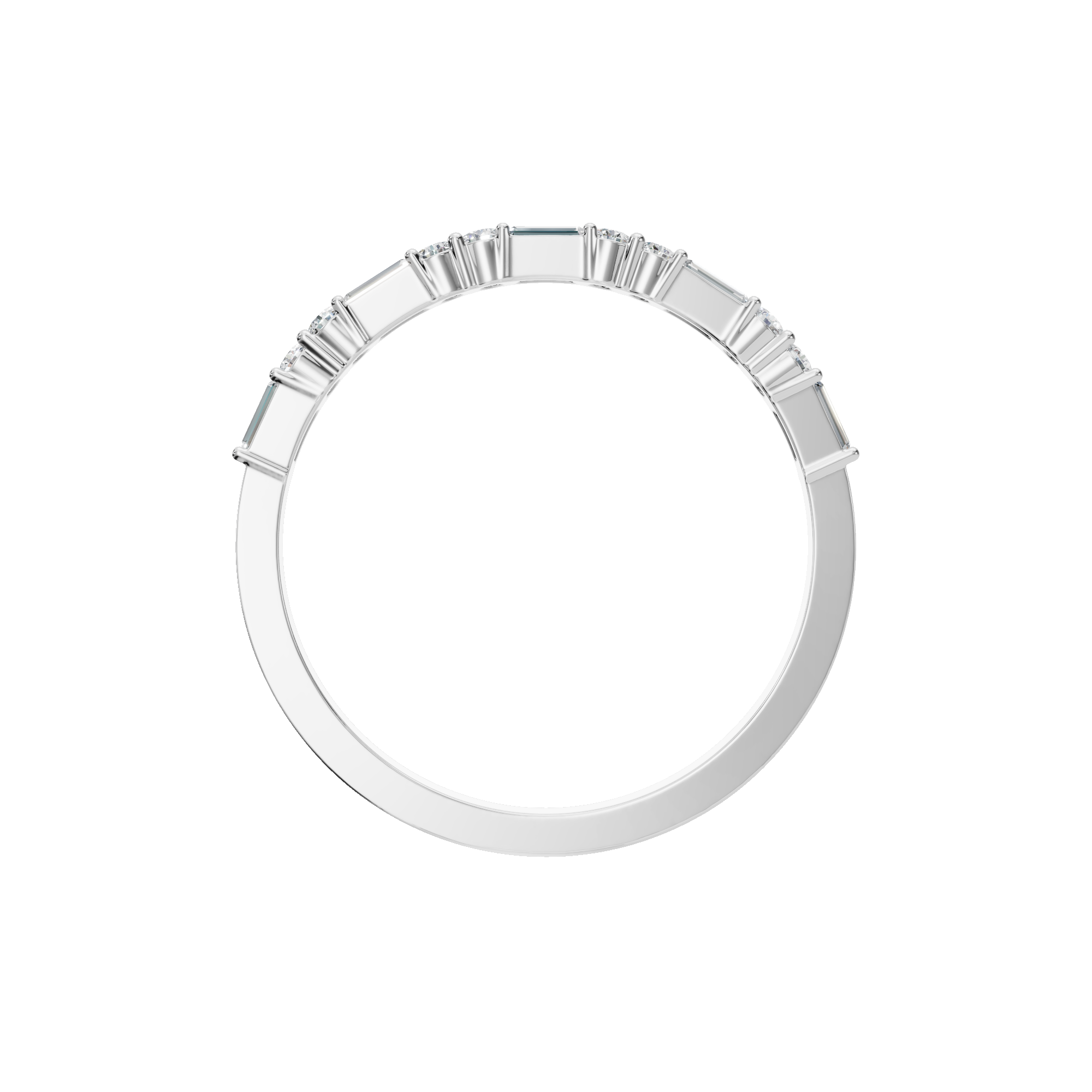 BAGUETTE ROUND WEDDING BAND