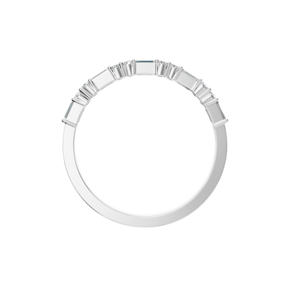 BAGUETTE ROUND WEDDING BAND - M&D Signature Jewels