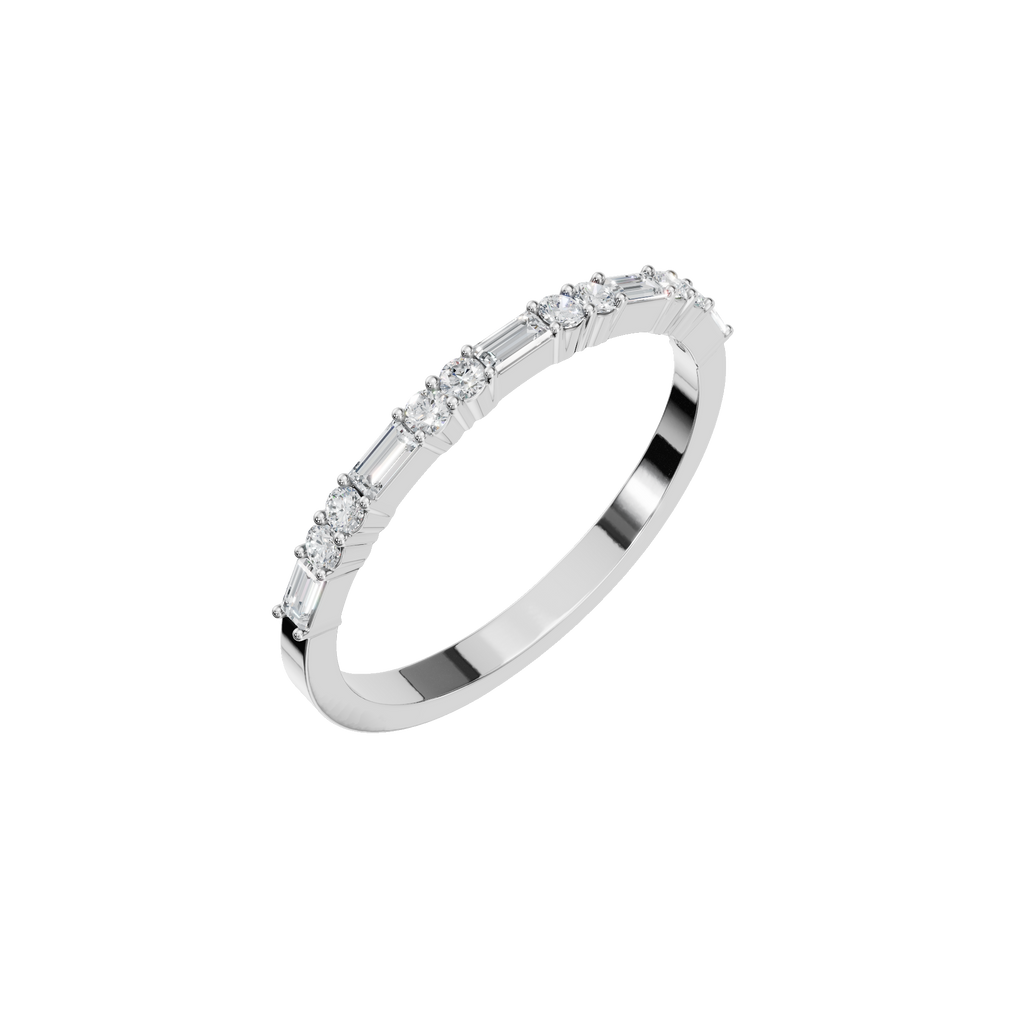 BAGUETTE ROUND WEDDING BAND