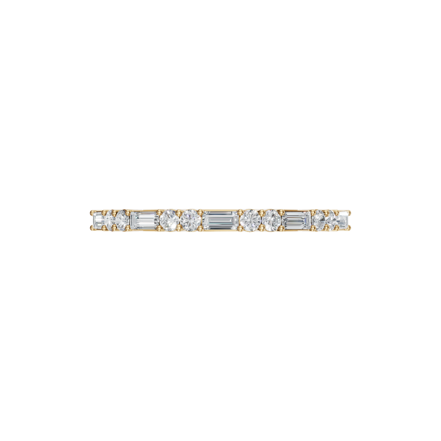 BAGUETTE ROUND WEDDING BAND - M&D Signature Jewels