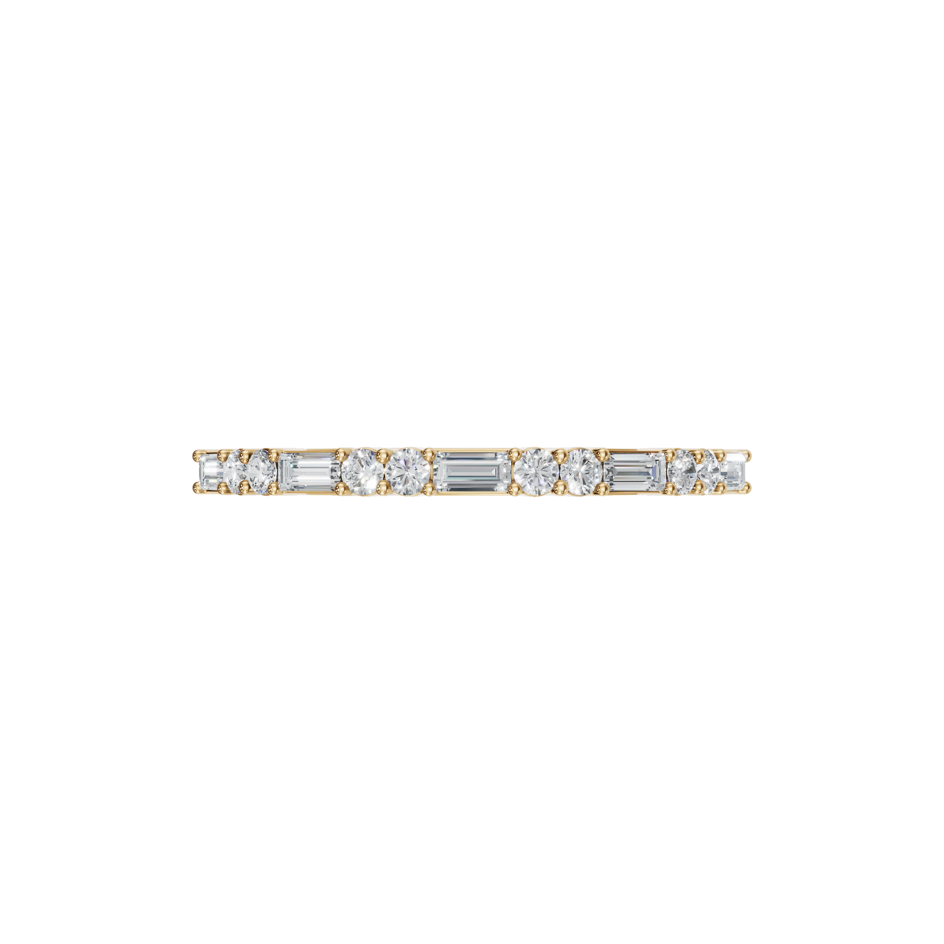 BAGUETTE ROUND WEDDING BAND - M&D Signature Jewels