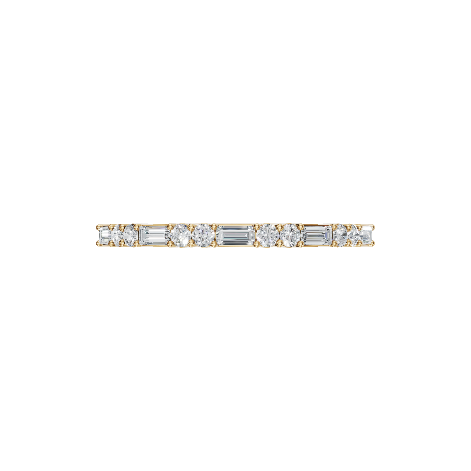 BAGUETTE ROUND WEDDING BAND