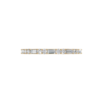 BAGUETTE ROUND WEDDING BAND - M&D Signature Jewels