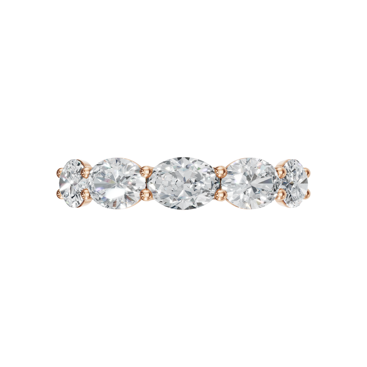 OVAL E-W HALF ETERNITY WEDDING BAND - M&D Signature Jewels