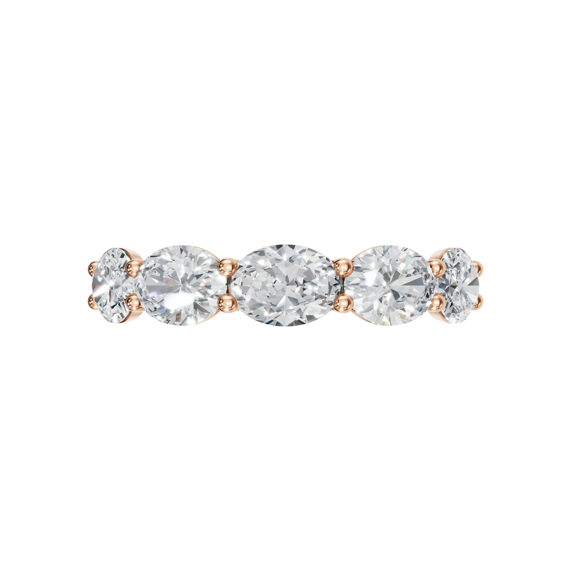 OVAL E-W HALF ETERNITY WEDDING BAND - M&D Signature Jewels