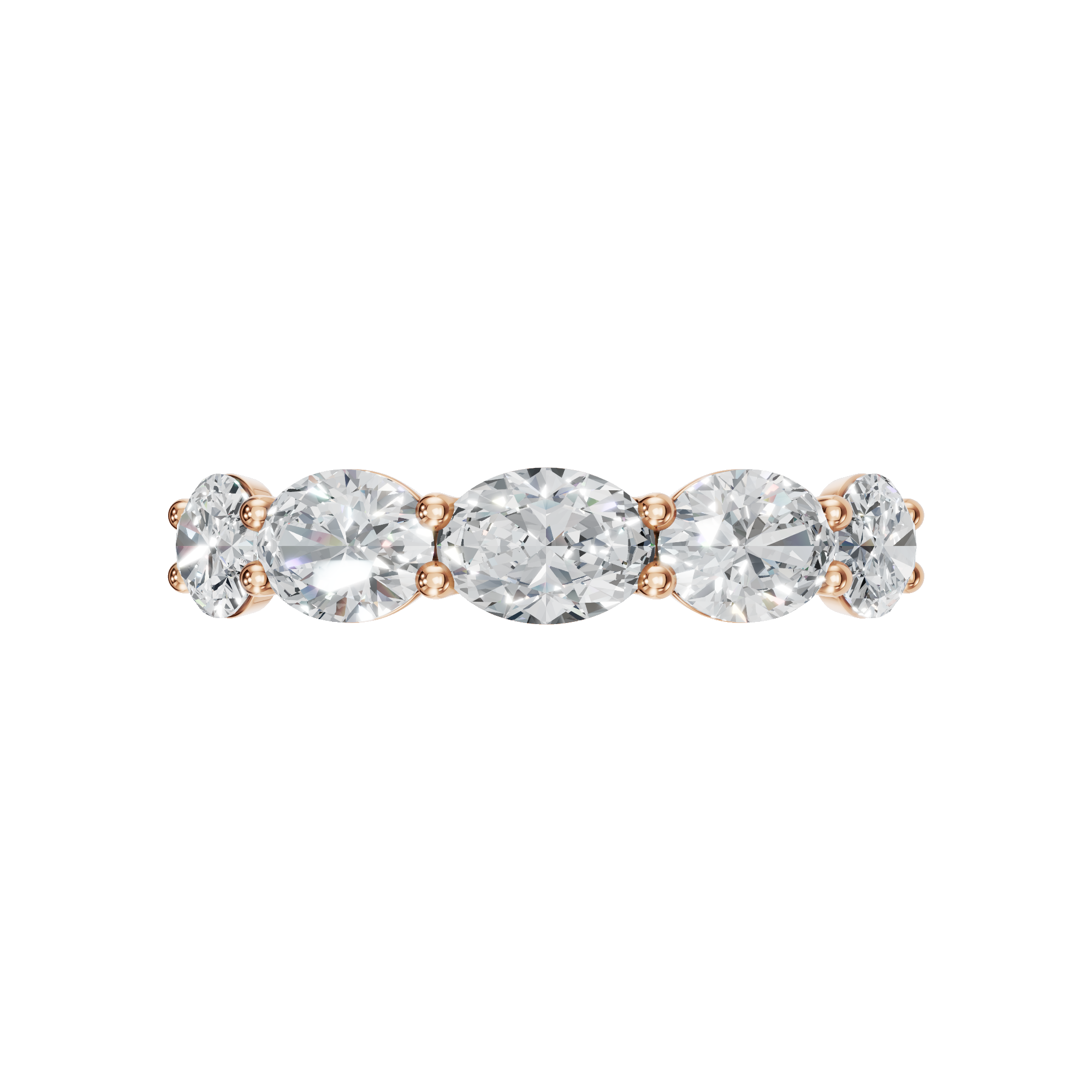 OVAL E-W HALF ETERNITY WEDDING BAND