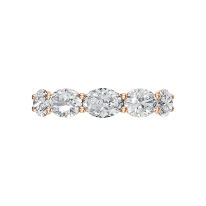 OVAL E-W HALF ETERNITY WEDDING BAND - M&D Signature Jewels