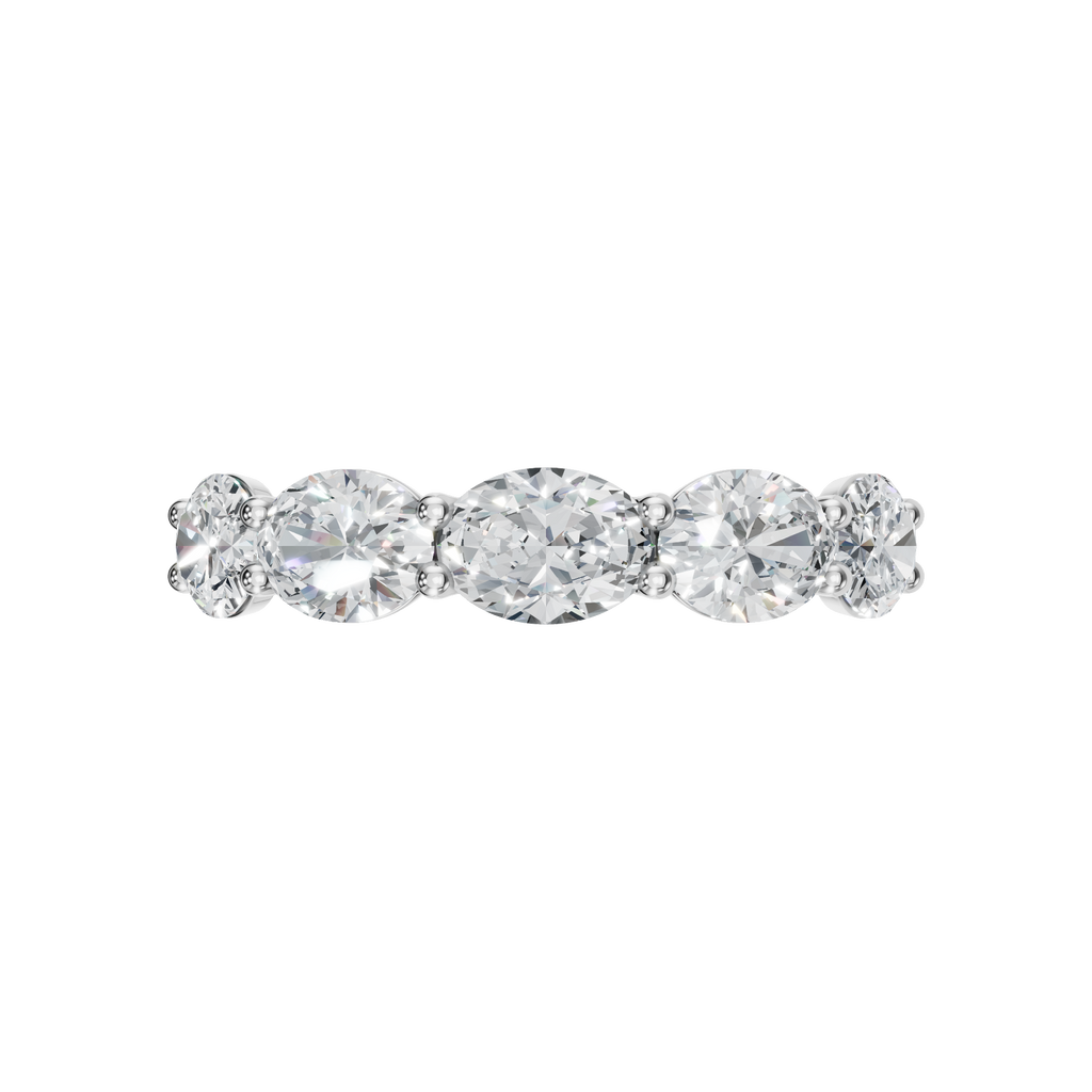 OVAL E-W HALF ETERNITY WEDDING BAND