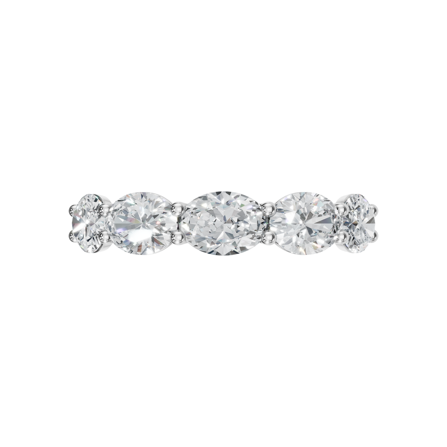 OVAL E-W HALF ETERNITY WEDDING BAND - M&D Signature Jewels
