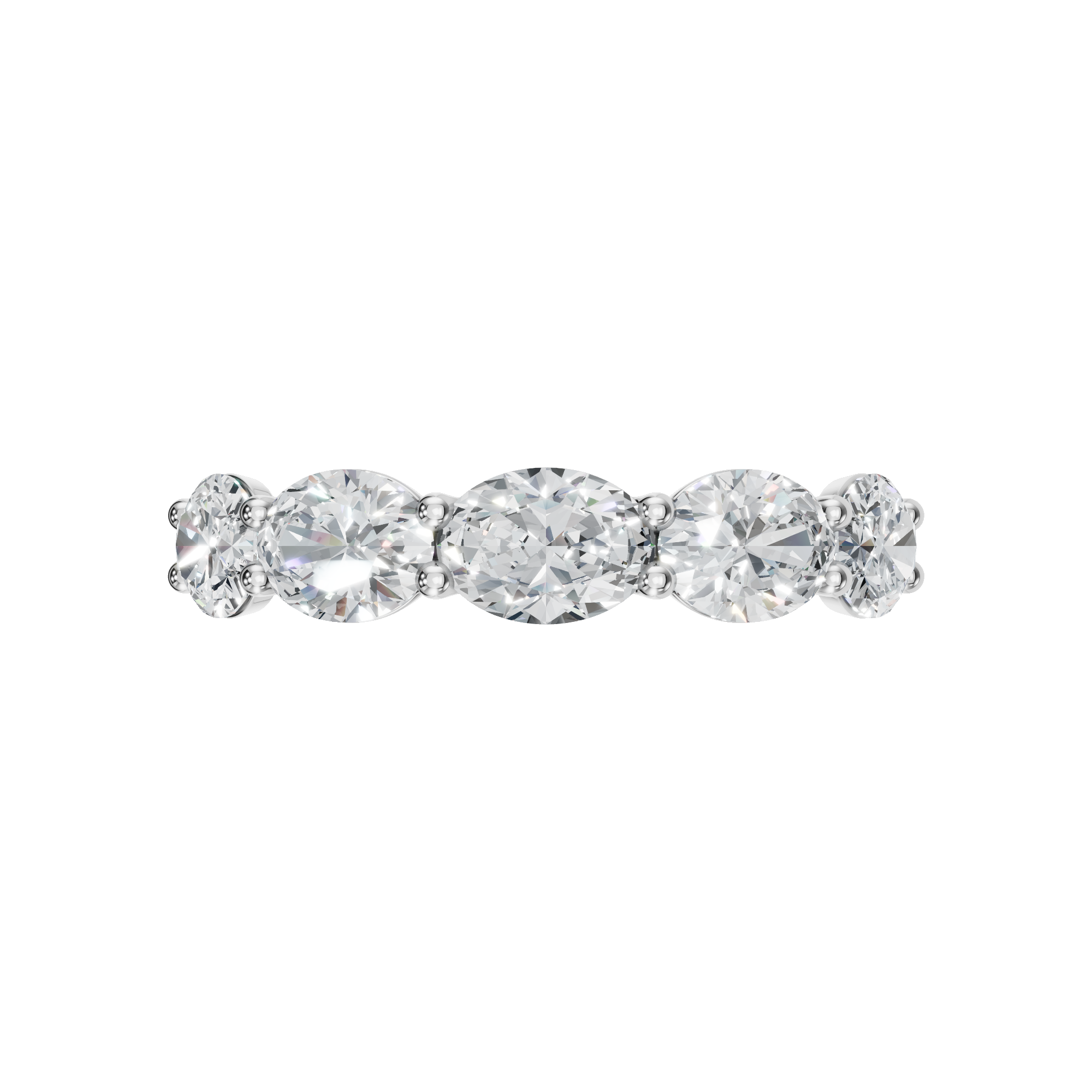 OVAL E-W HALF ETERNITY WEDDING BAND