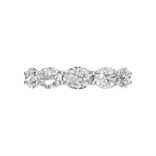 OVAL E-W HALF ETERNITY WEDDING BAND