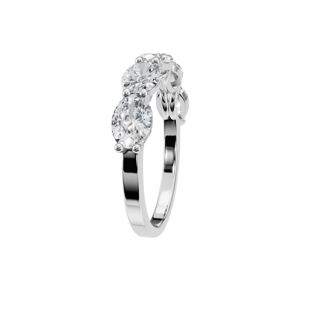 OVAL E-W HALF ETERNITY WEDDING BAND