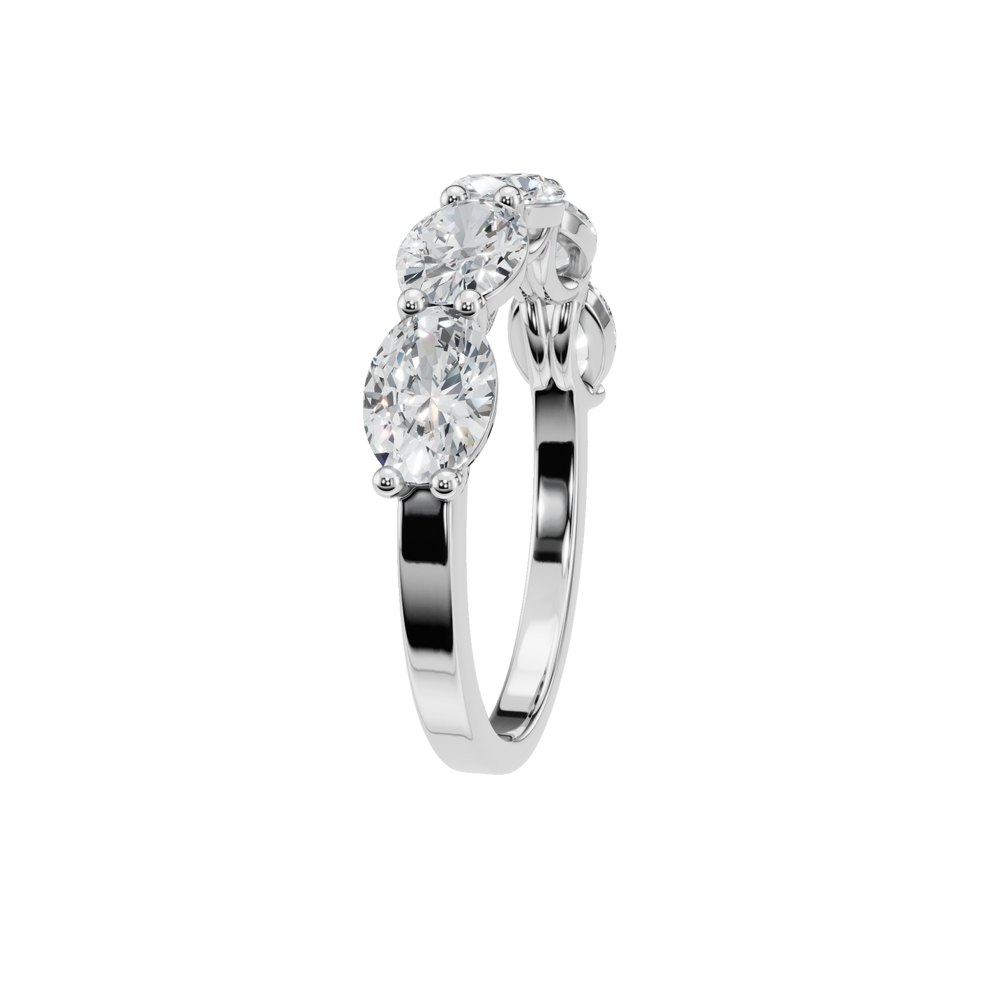 OVAL E-W HALF ETERNITY WEDDING BAND - M&D Signature Jewels