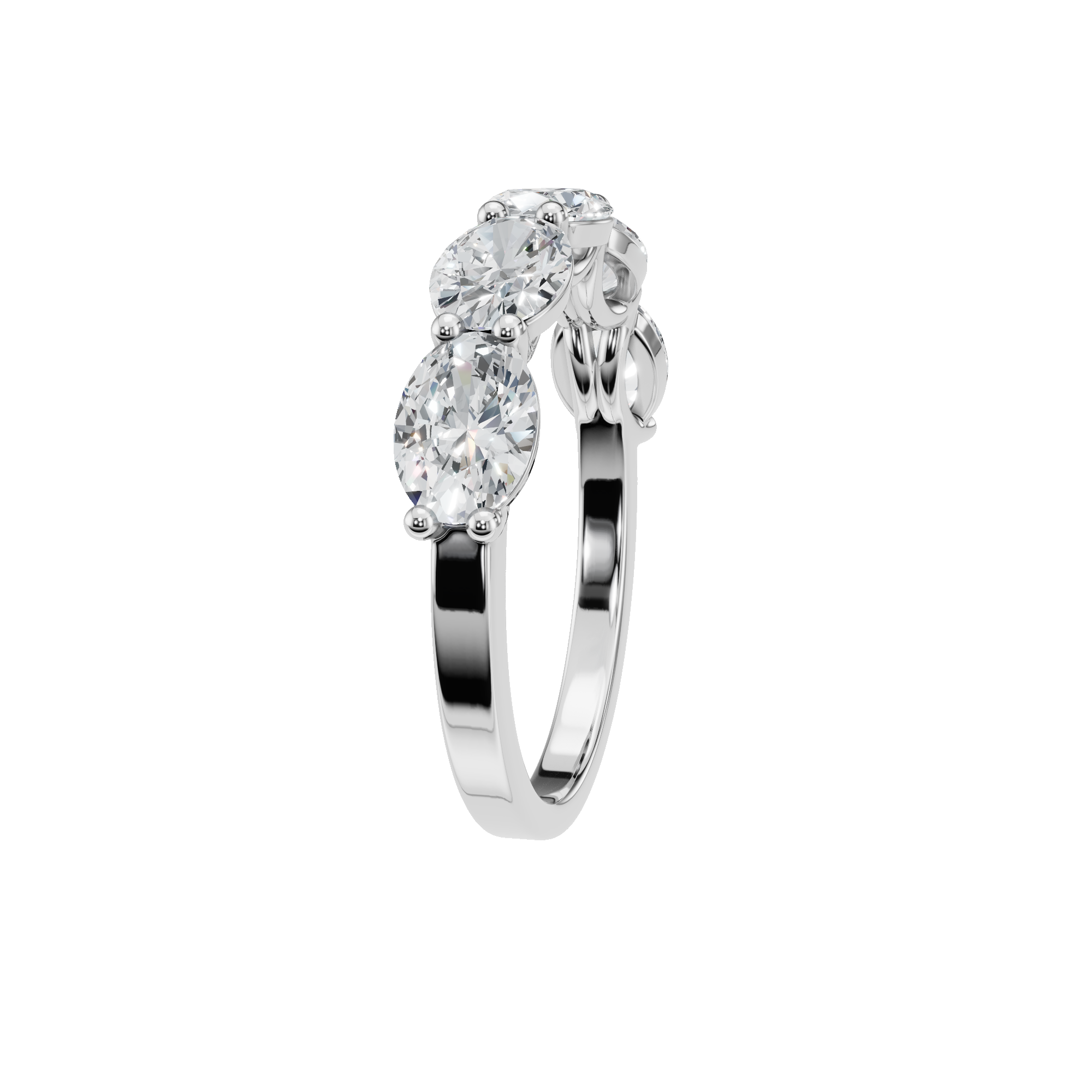 OVAL E-W HALF ETERNITY WEDDING BAND