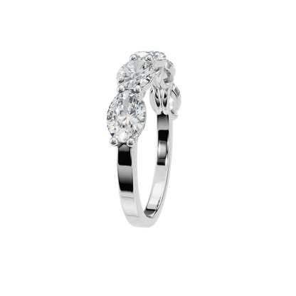 OVAL E-W HALF ETERNITY WEDDING BAND - M&D Signature Jewels