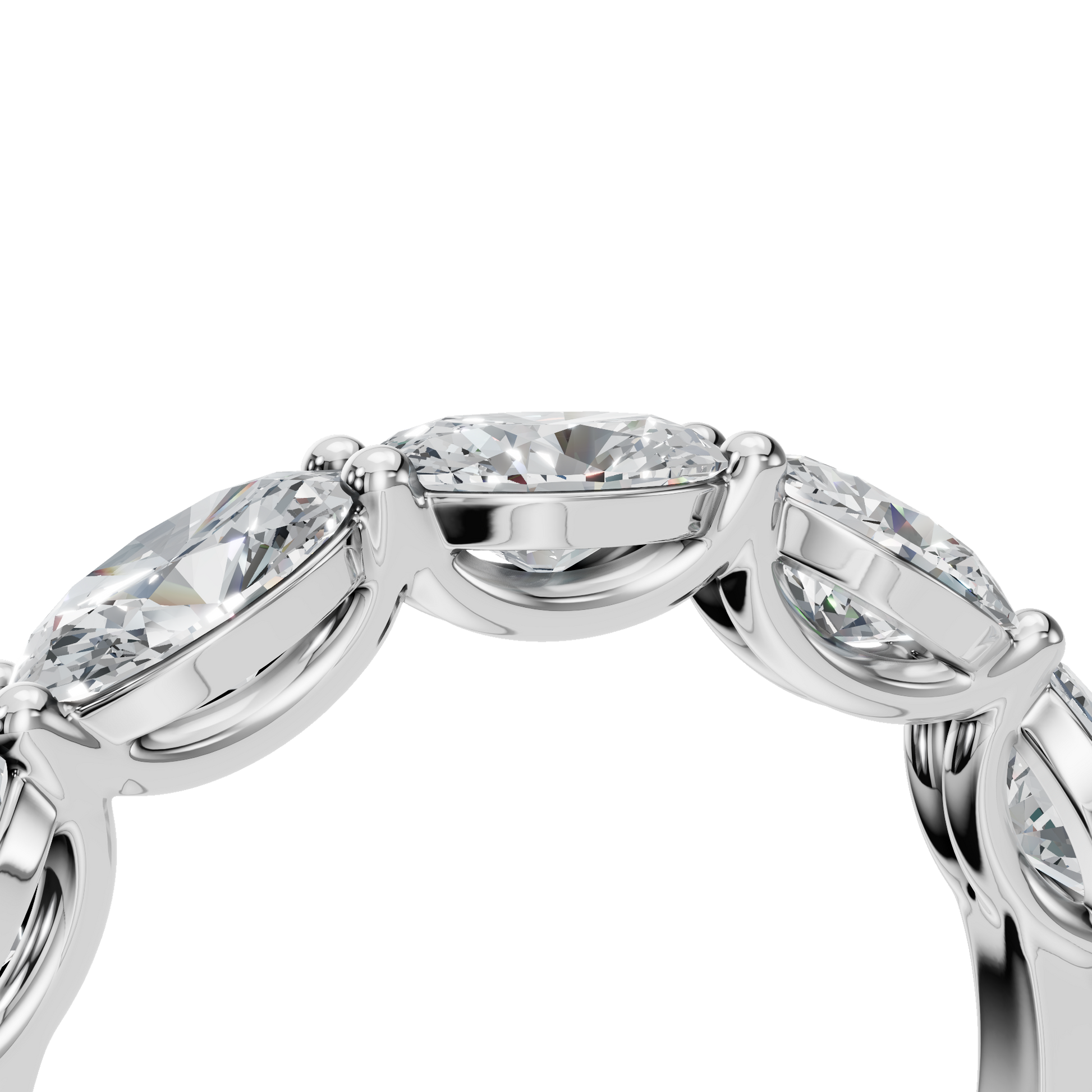 OVAL E-W HALF ETERNITY WEDDING BAND - M&D Signature Jewels