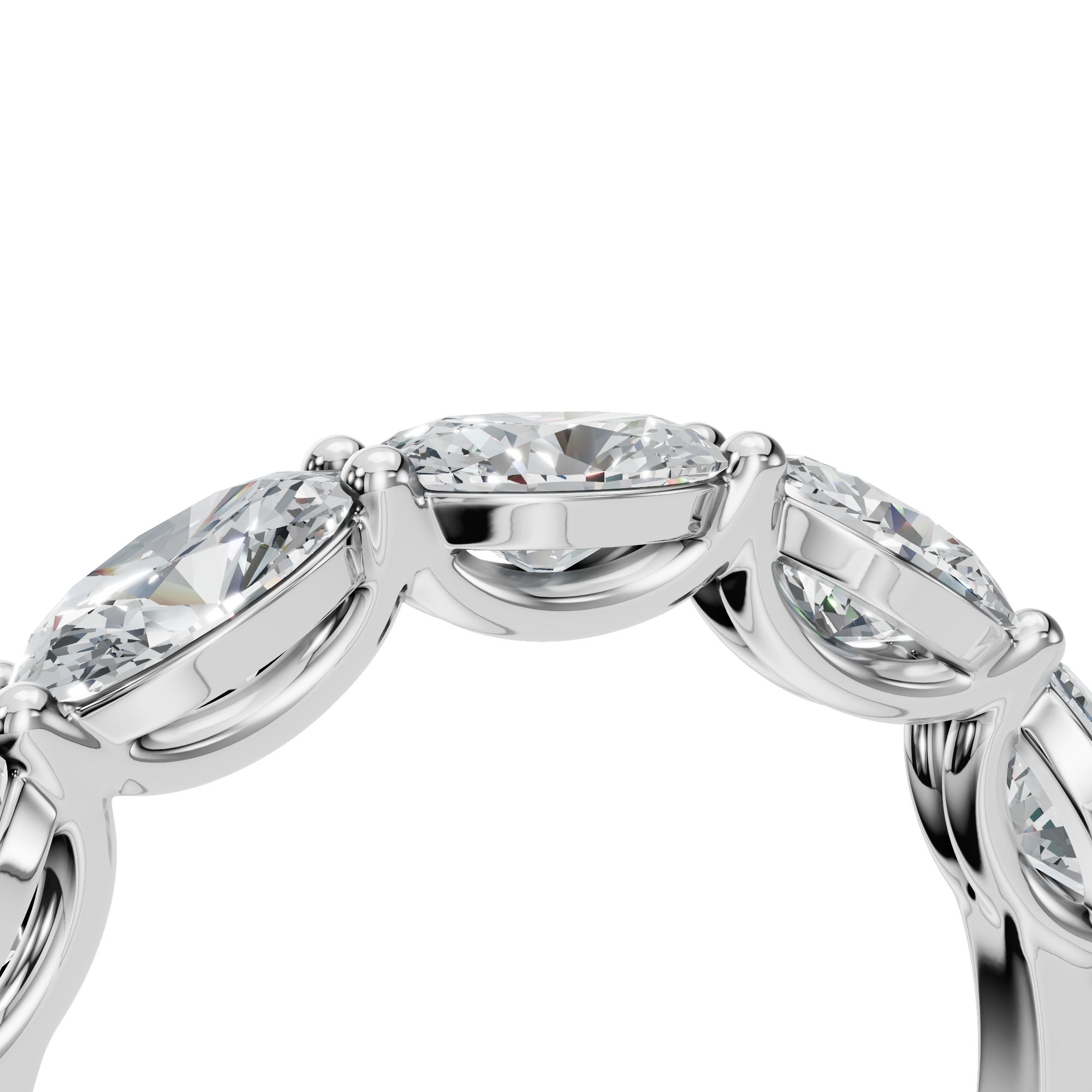 OVAL E-W HALF ETERNITY WEDDING BAND