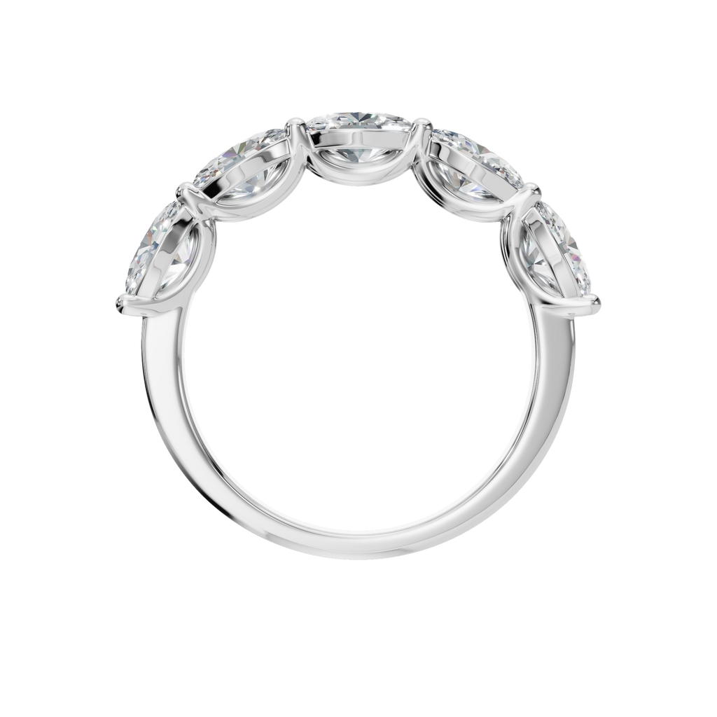 OVAL E-W HALF ETERNITY WEDDING BAND
