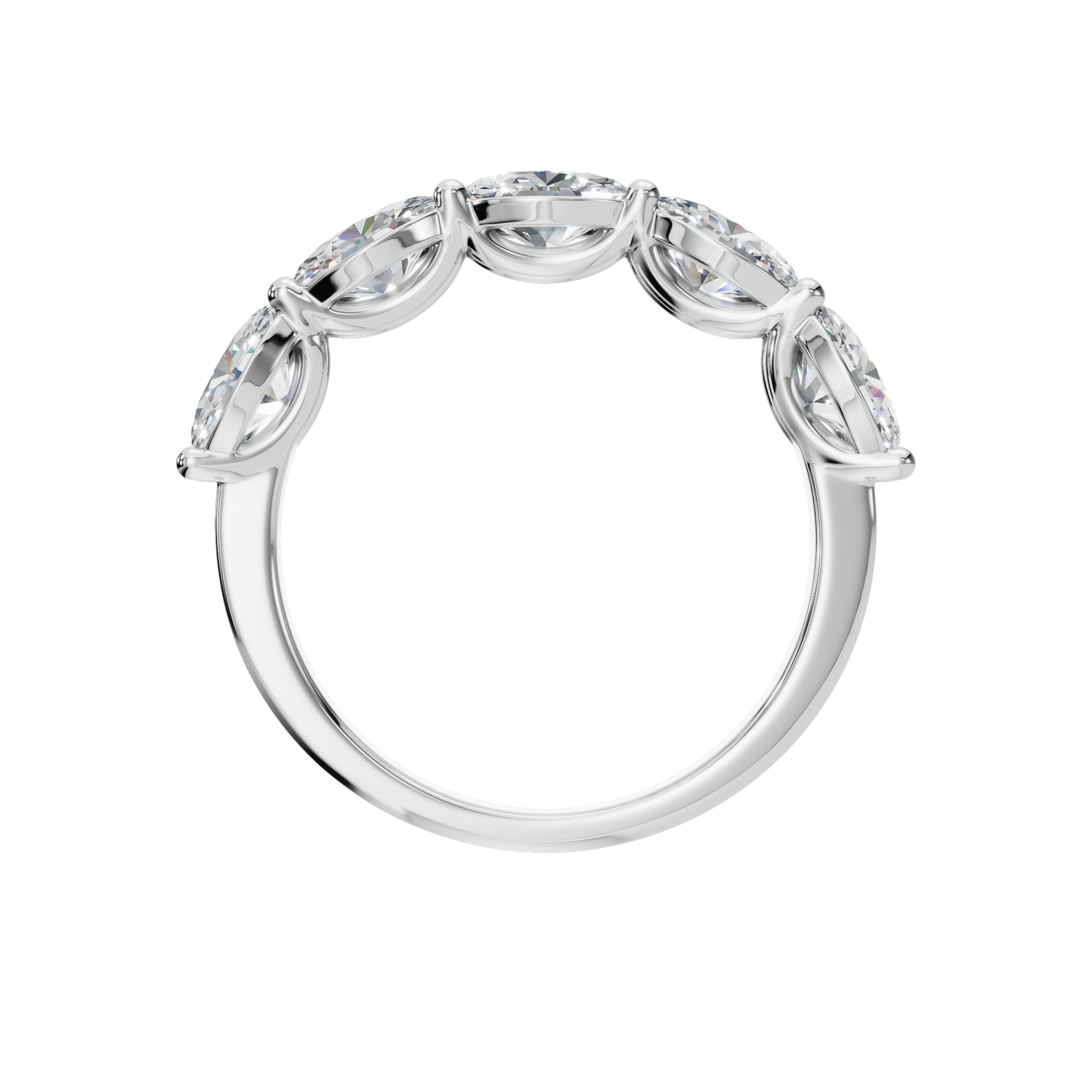 OVAL E-W HALF ETERNITY WEDDING BAND - M&D Signature Jewels