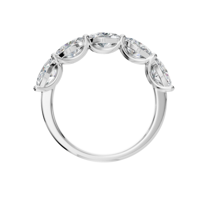 OVAL E-W HALF ETERNITY WEDDING BAND - M&D Signature Jewels
