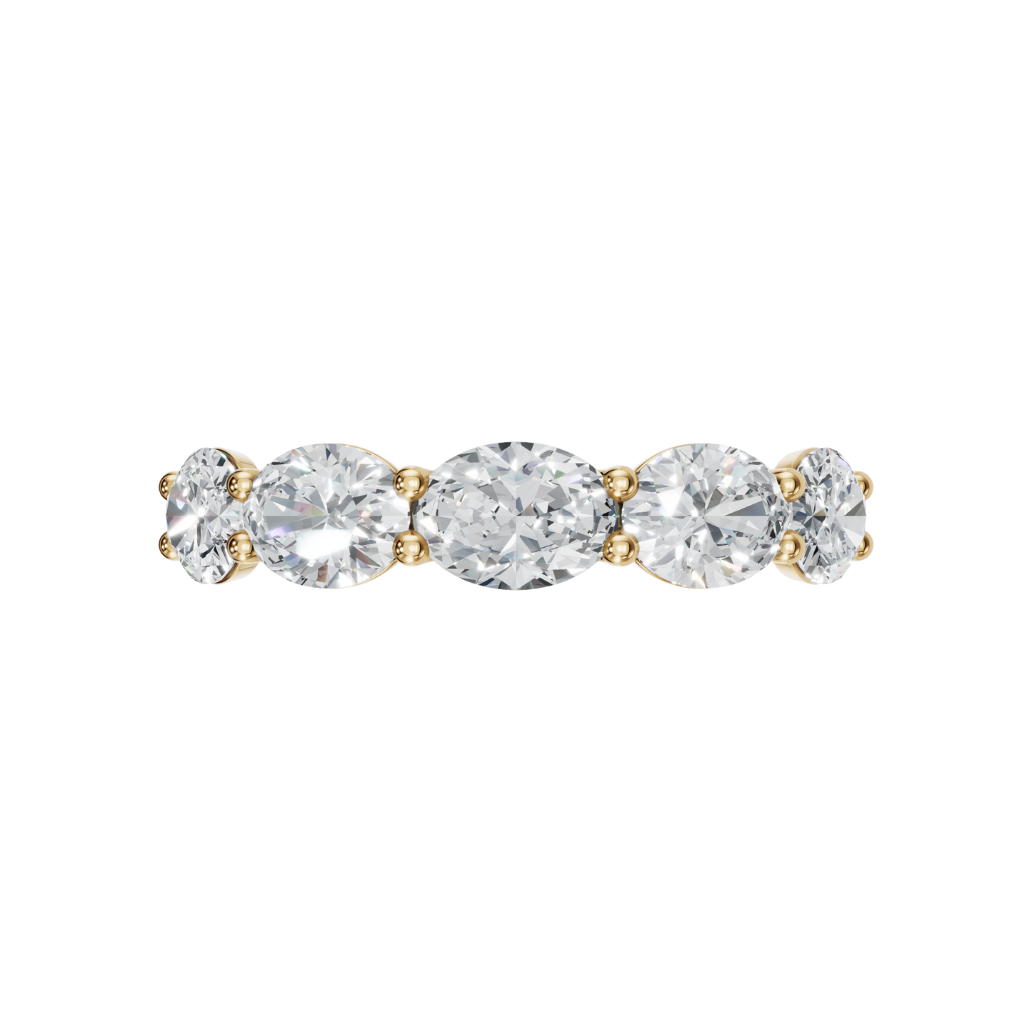 OVAL E-W HALF ETERNITY WEDDING BAND - M&D Signature Jewels