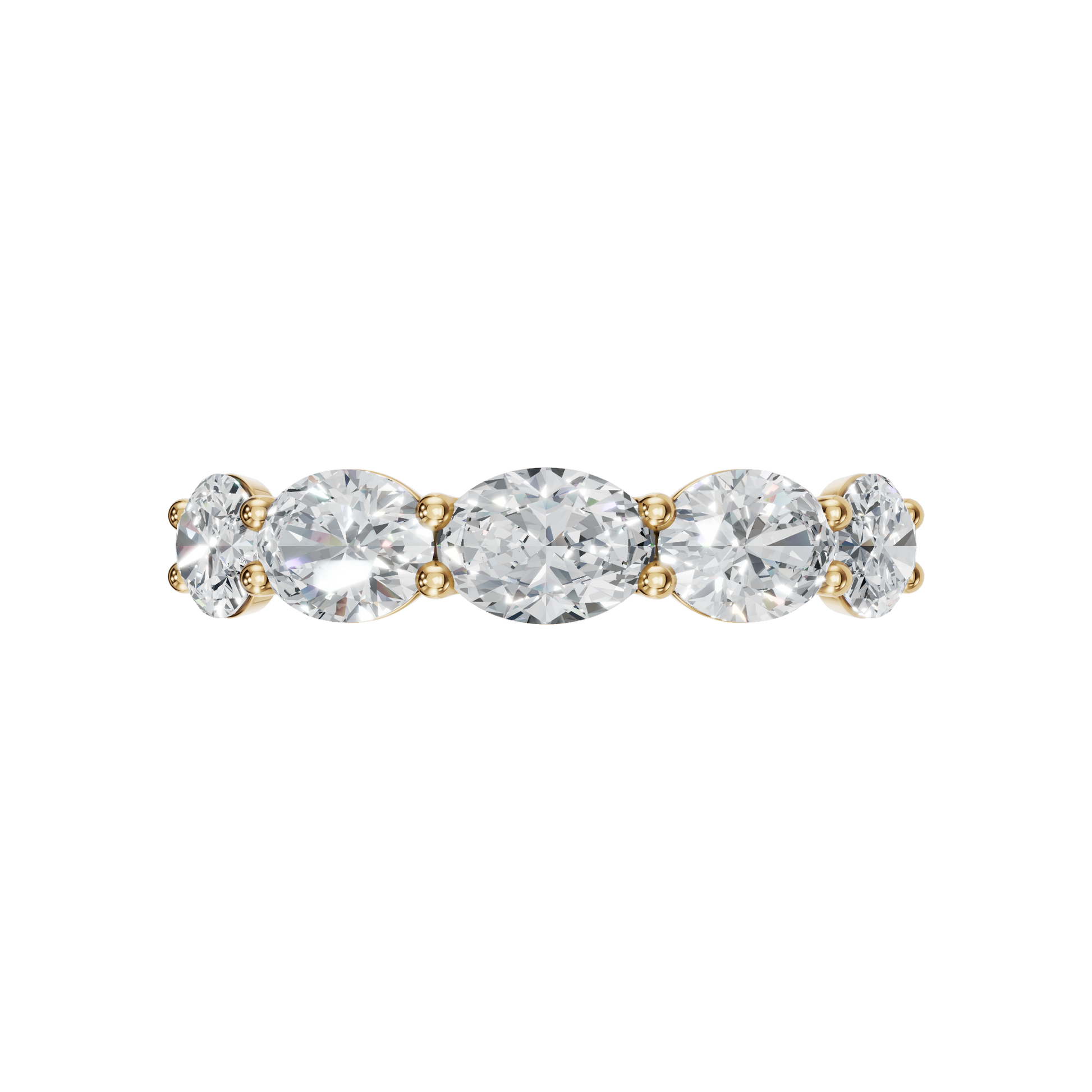 OVAL E-W HALF ETERNITY WEDDING BAND - M&D Signature Jewels