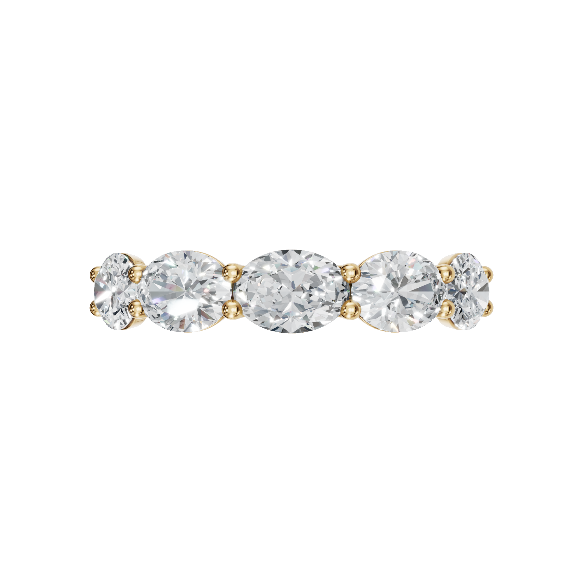 OVAL E-W HALF ETERNITY WEDDING BAND
