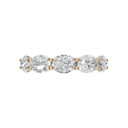 OVAL E-W HALF ETERNITY WEDDING BAND - M&D Signature Jewels