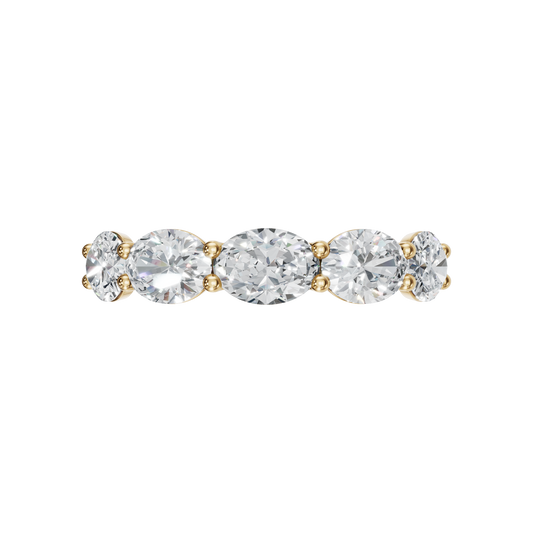 OVAL E-W HALF ETERNITY WEDDING BAND - M&D Signature Jewels