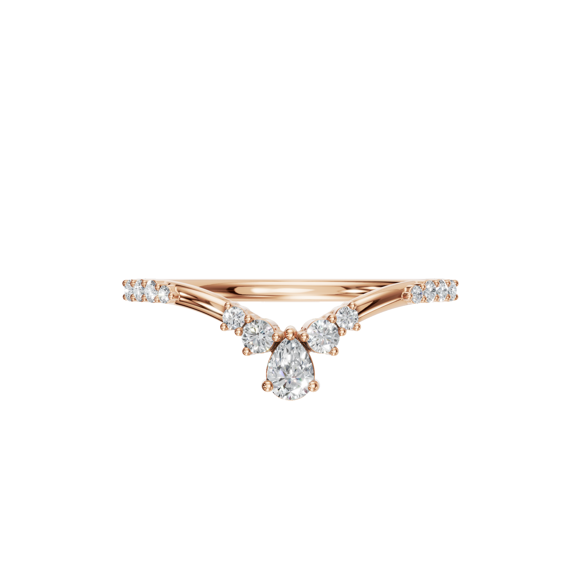 PEAR ROUND WEDDING BAND