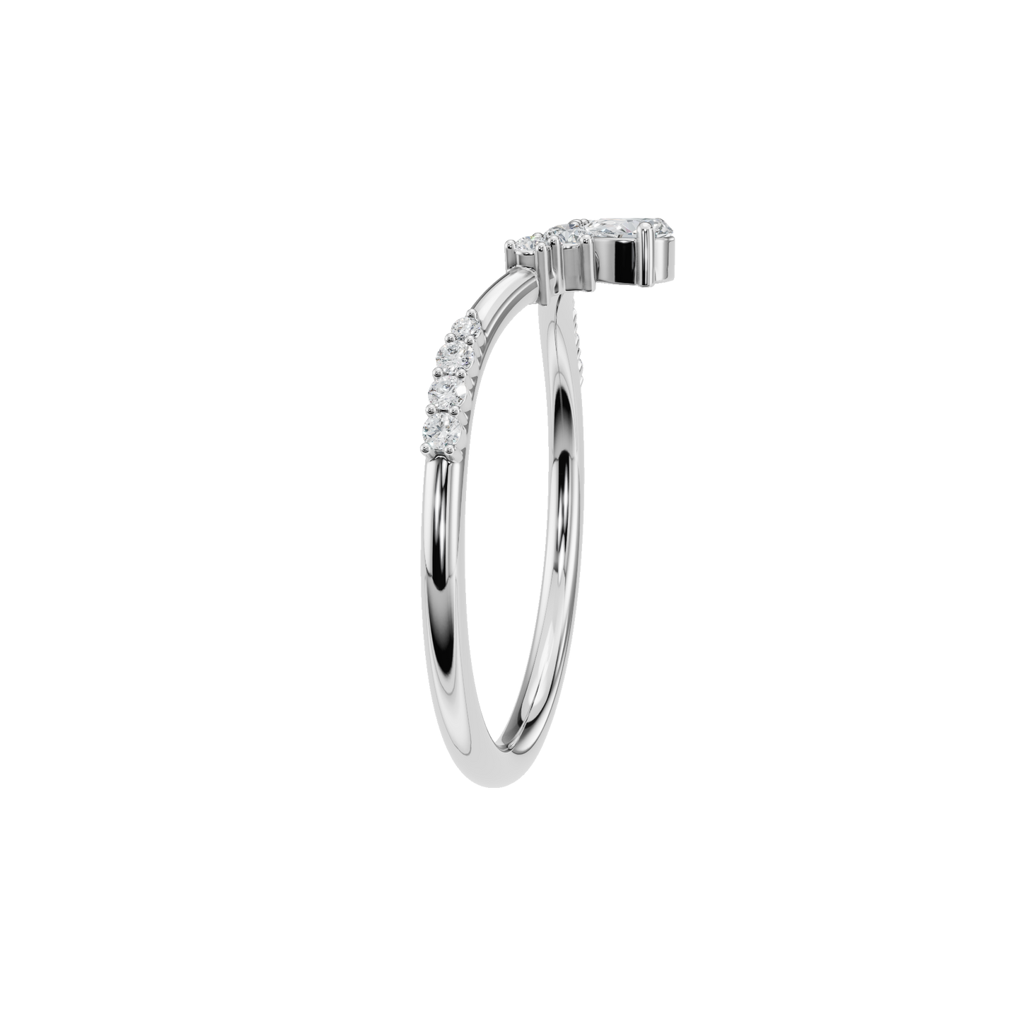PEAR ROUND WEDDING BAND - M&D Signature Jewels