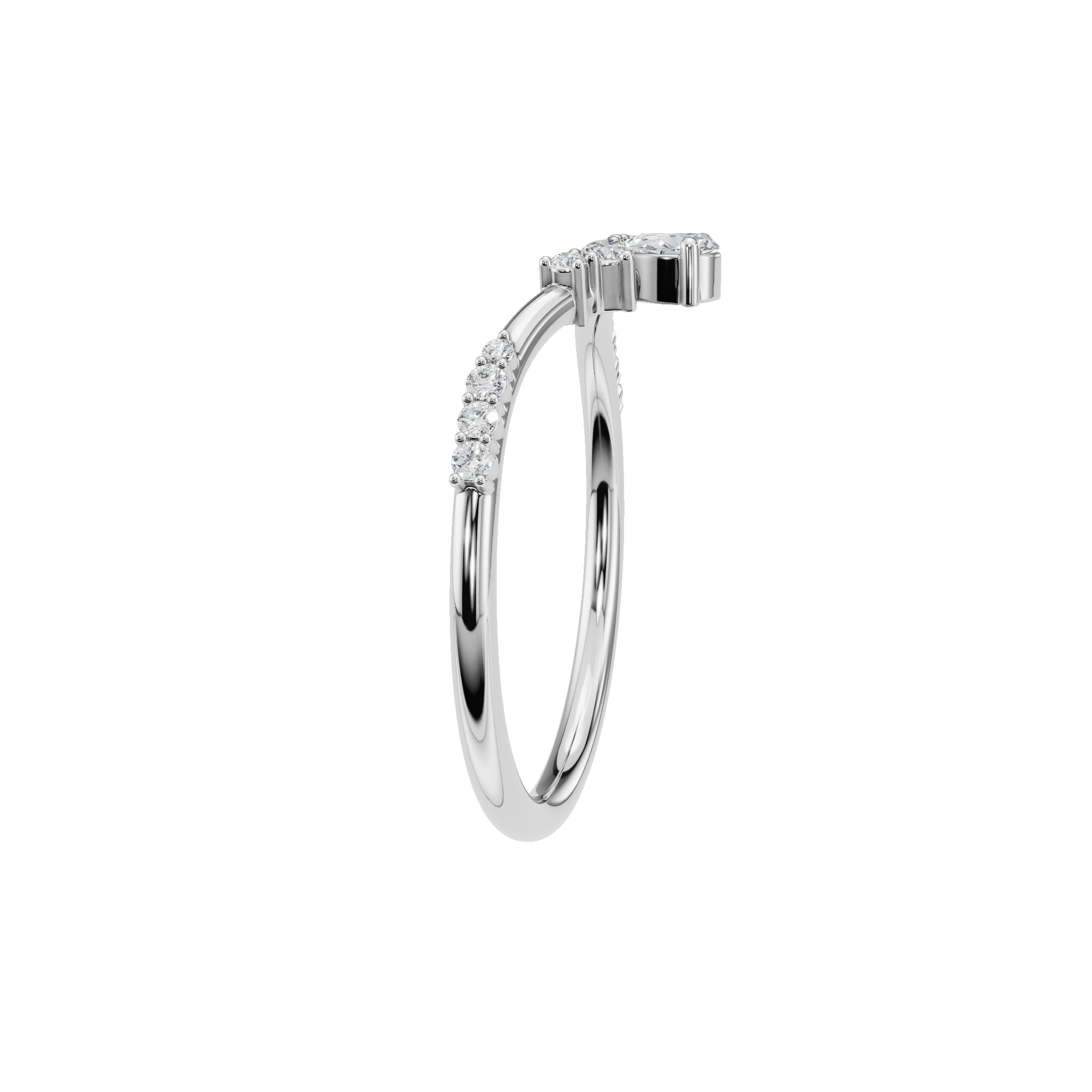 PEAR ROUND WEDDING BAND