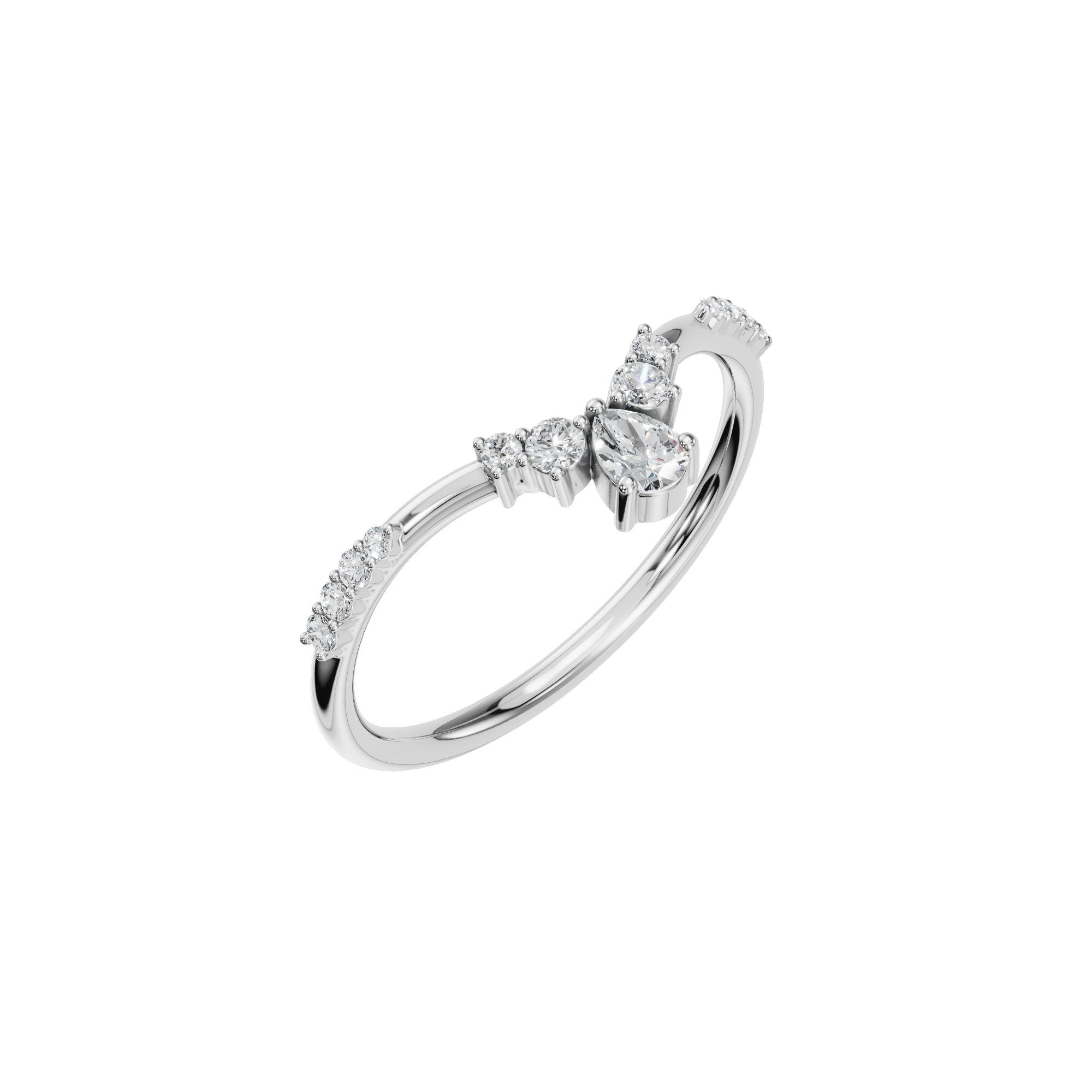 PEAR ROUND WEDDING BAND