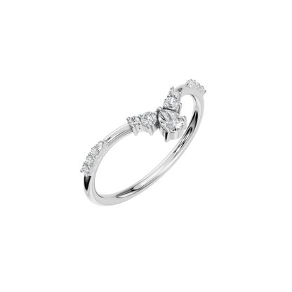 PEAR ROUND WEDDING BAND - M&D Signature Jewels