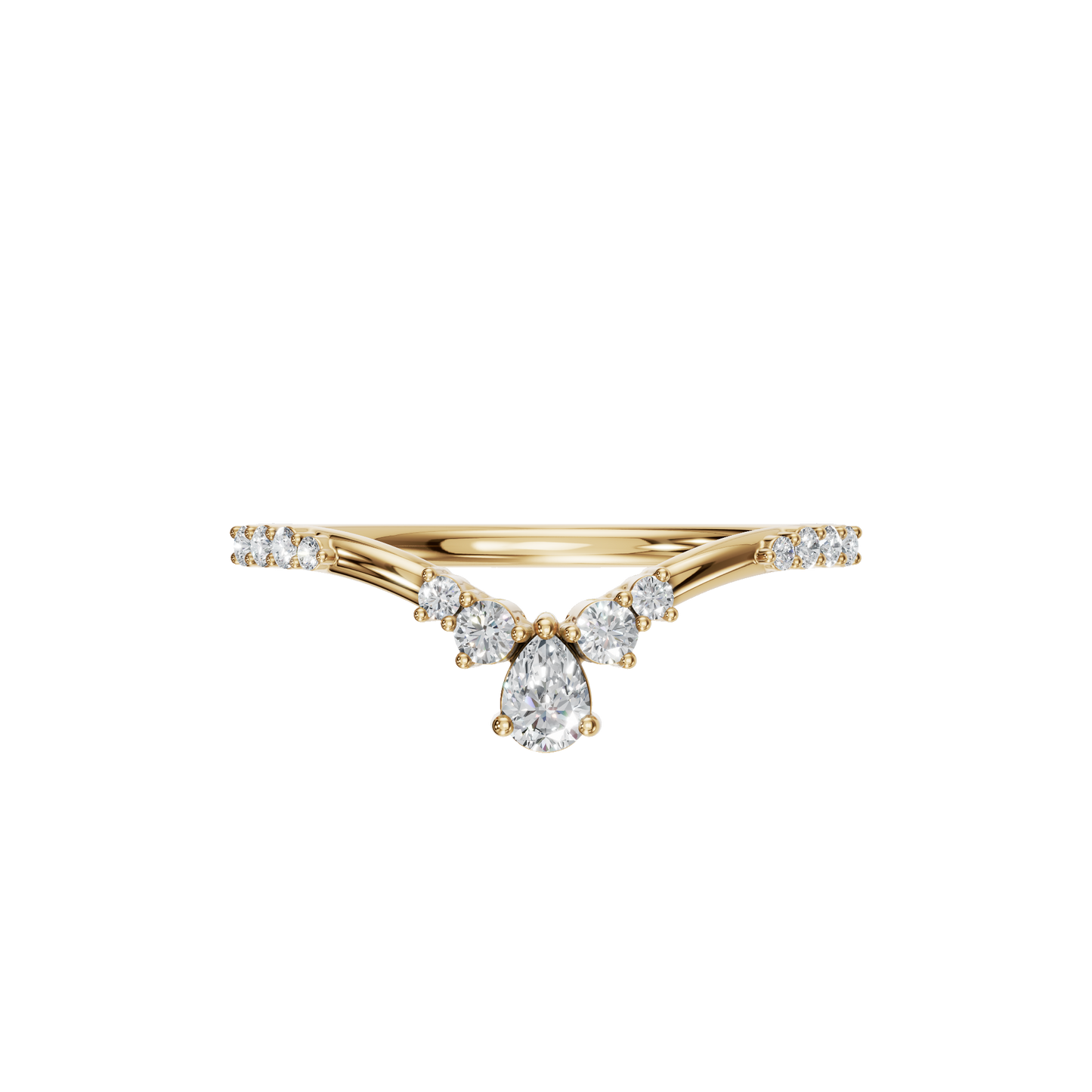 PEAR ROUND WEDDING BAND - M&D Signature Jewels