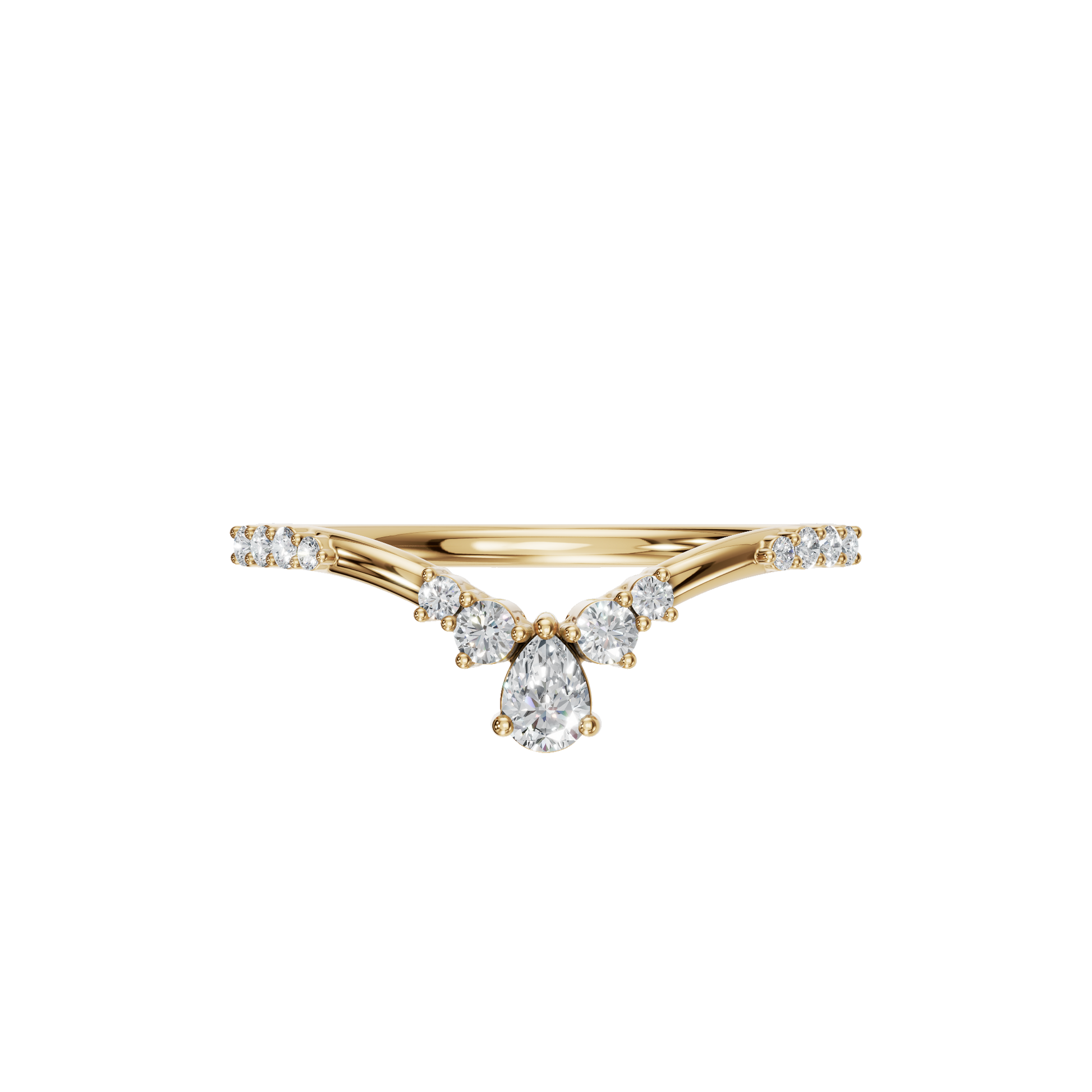 PEAR ROUND WEDDING BAND - M&D Signature Jewels