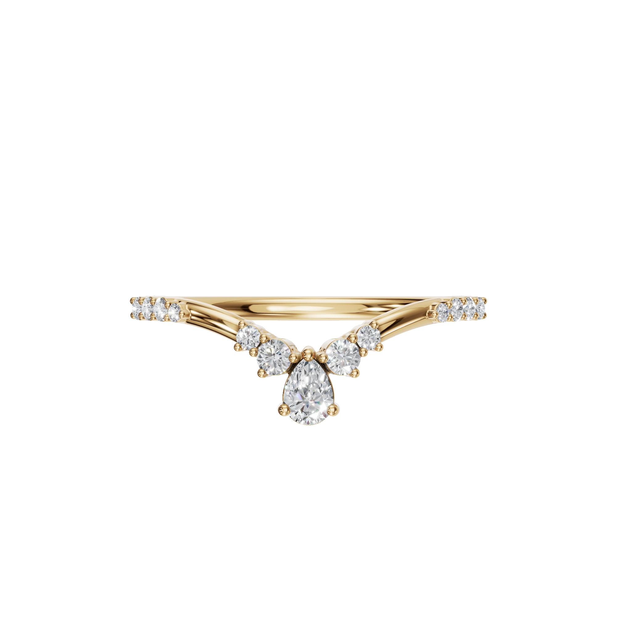 PEAR ROUND WEDDING BAND