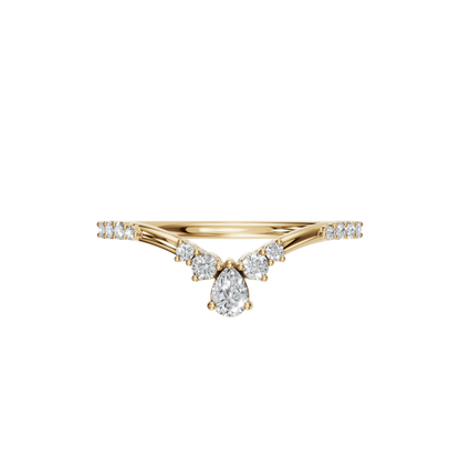 PEAR ROUND WEDDING BAND - M&D Signature Jewels