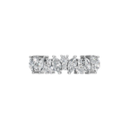MARQUISE ROUND HALF ETERNITY WEDDING BAND